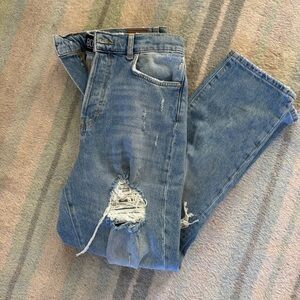BDG Blue Distressed Straight Leg Jeans